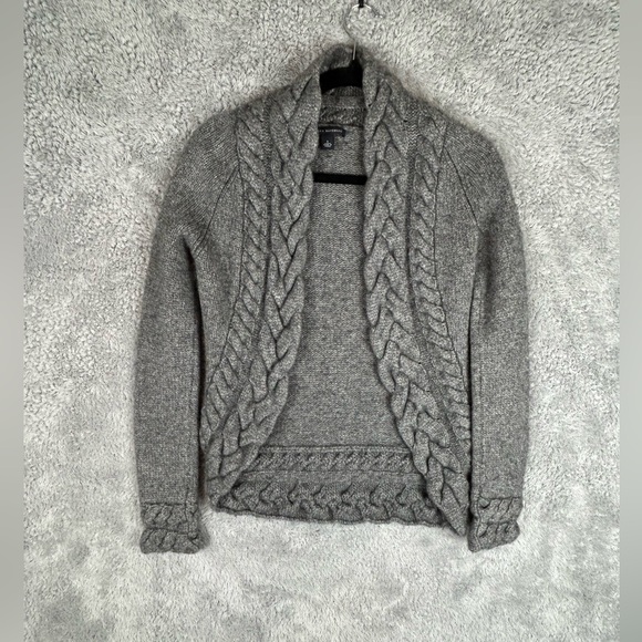Banana Republic Lambs Wool Open Front Cardigan Sweater Gray Women’s,Size S - Picture 2 of 13